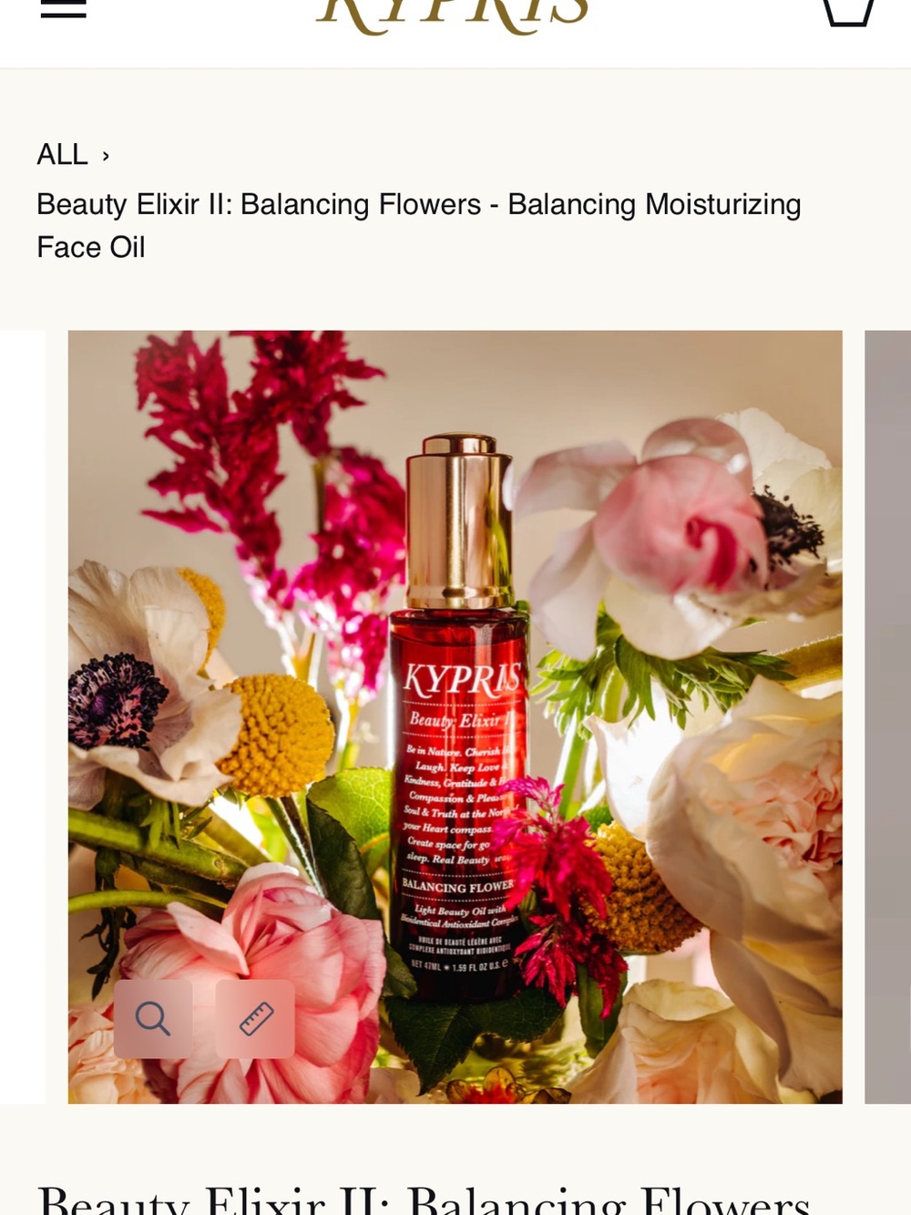 Beauty Elixir II Balancing Flowers Moisturizing Face Oil by Kypris